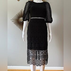 Express - Black Lace Midi Dress